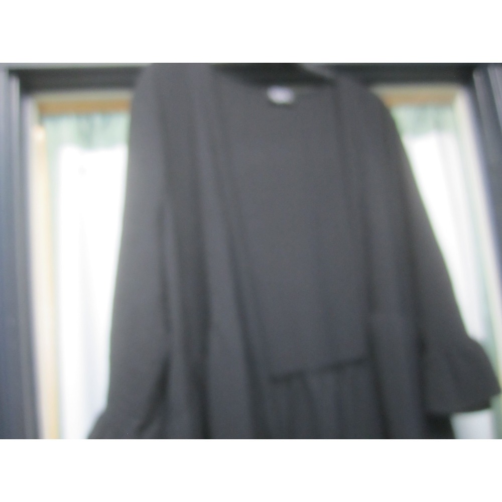 Spin USA Top Womens 2X Black Open Front Long Sleeve Midi Polyester - Picture 2 of 8